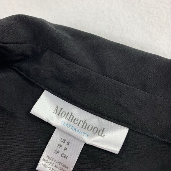 Motherhood Maternity Button Down Front Tunic Dress Size Small Womens Solid Black - Picture 3 of 6